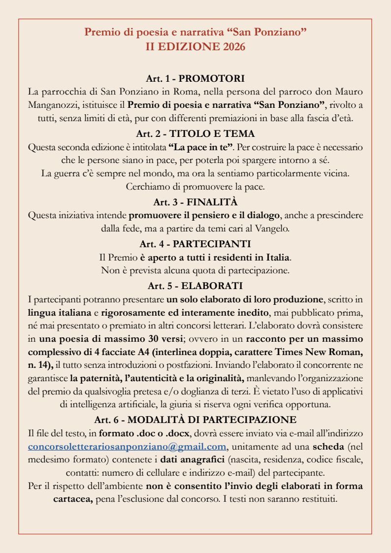 Concorso di scrittura 2026 - pag. 1