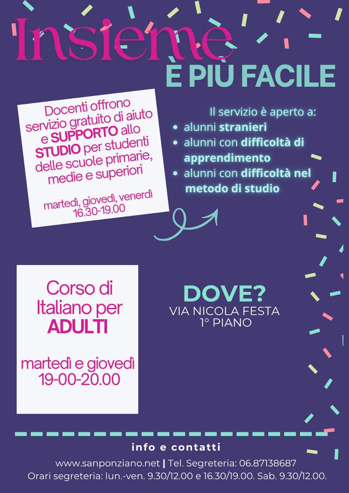 Locandina Corso di italiano per adulti 
