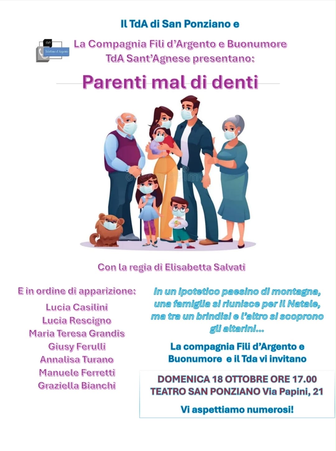 Locandina teatro Parenti mal di denti