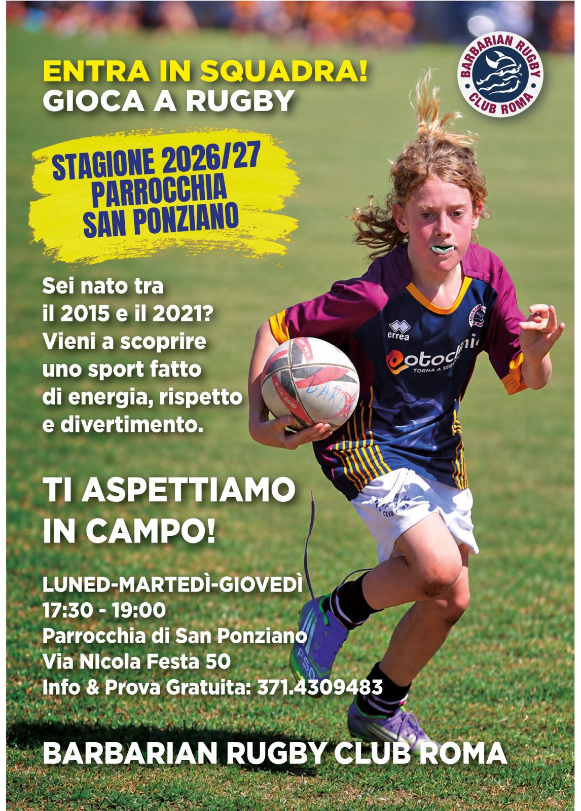 Locandina Barbarian Rugby 2026-27
