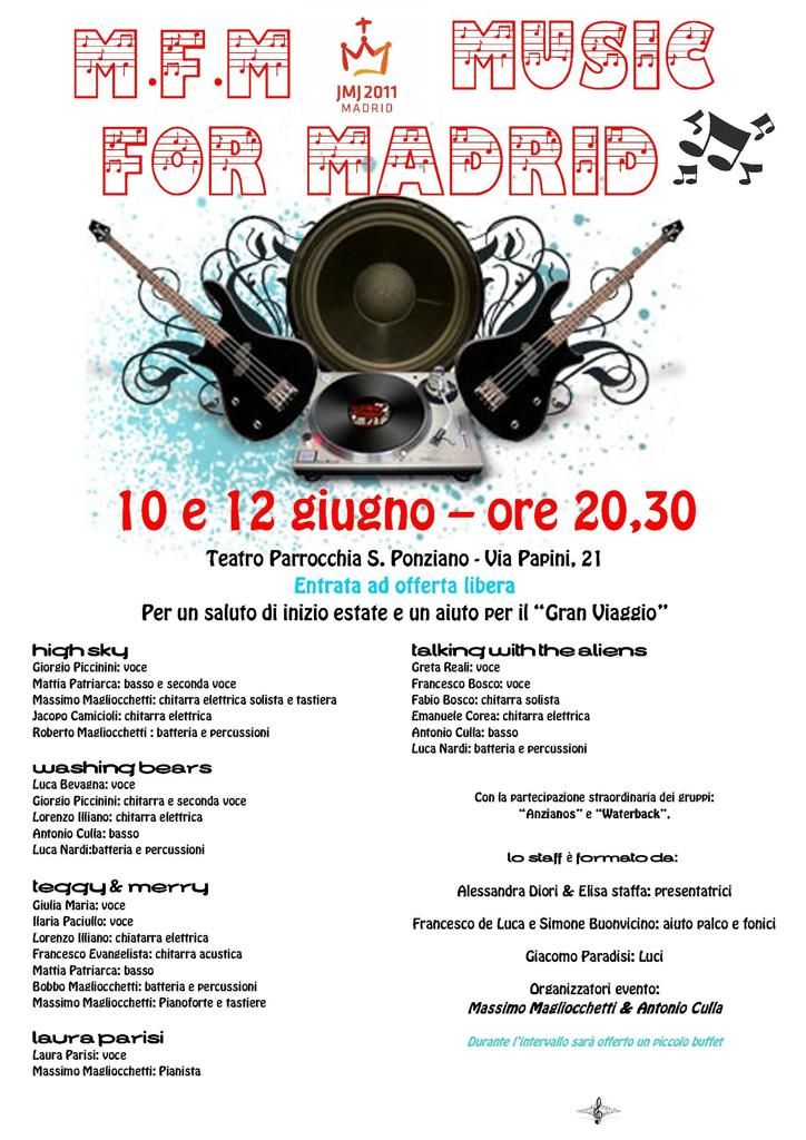 Locandina concerto MFM - Music For Madrid